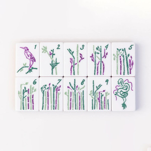 Ensemble de tuiles de mahjong personnalisées à quatre couches avec 160 tuiles de mahjong de style américain en perles - Product Image 3