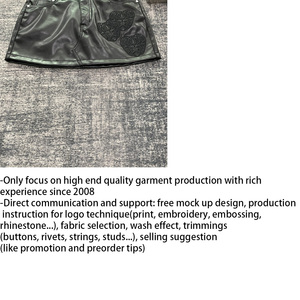 DENIMGUYS Jupes en <span class=keywords><strong>cuir</strong></span> noires pour femmes, de haute qualité, personnalisées, décontractées, avec broderie et patchs, tendance été - Product Image 4