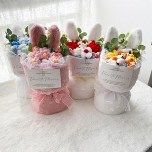 Ramo de Muñecas de Rosa Tejidas, con Orejas de Conejo, Flor de Cristal, Estilo Moderno y Dulce, Regalo para Novia en el Día de San Valentín o Cumpleaños - Product Image 2