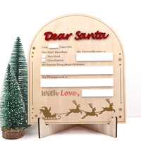 MD141CH1460 Dear Santa Dry Erase Sign Madera Acrílico Regalo de Nochebuena, Milestone Photo Prop para niños Niños