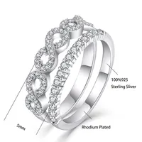 Vintage Twist Trouwring Engagement Bruidspaar Ring Set Fashion Sterling 925 Zilver Trendy Zirkoon Dagelijks Aangepaste Kleur