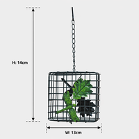 Panier suspendu décoratif en métal, résistant à la rouille, pour mangeoire à suets, cage à oiseaux, ornement en forme de feuille, pour l'alimentation des oiseaux dans le jardin, utilisation extérieure