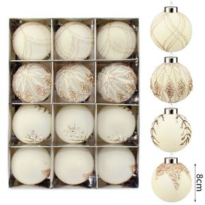 Juego de Adornos Navideños Flocados y Pintados a Mano de 8 cm, Decoraciones para el Hogar, Nueva Llegada - Product Image 1