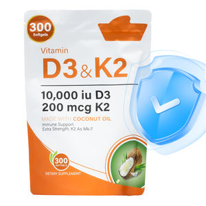 Cápsulas blandas naturales de vitamina D3 y K2 hechas con ingredientes puros para apoyar la nutrición diaria Vitamina D3 - Product Image 1