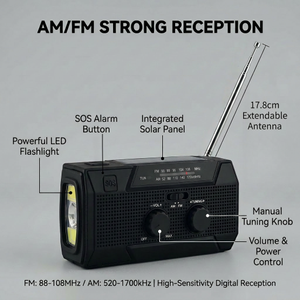 Radio d'urgence anti-gel et résistante à la chaleur pour la survie en extérieur en zone <span class=keywords><strong>nordique</strong></span>, avec batterie protégée contre les surtensions pour l'été chaud - Product Image 4