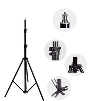 Trépied robuste 2,8 m avec vis 1/4 pour éclairage de studio photo, boîtes à lumière, flash vidéo, parapluies, réflecteurs – Pliable