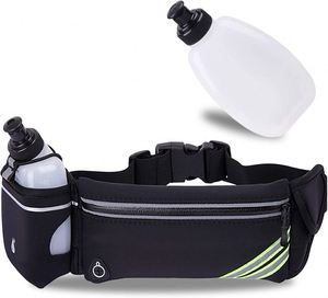 Échantillon Gratuit : Ceinture de Course avec Porte-Bouteille, Ceinture d'Hydratation pour Femmes et Hommes, Sac Banane de Marathon pour Coureurs - Product Image 2
