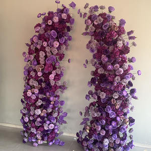 M-HOA017 arc de fleur rose Offres Spéciales avec cornes arc de corne de fleur artificielle fleurs d'arc de corne de rose de soie pour la décoration de mariage - Product Image 4