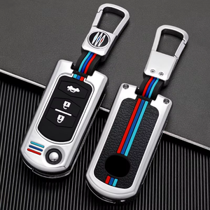 Accesorios automotrices <span class=keywords><strong>Interior</strong></span> Metal + silicona Flip plegable funda para llave de coche Protector de llavero sin llave adecuado para <span class=keywords><strong>Mazda</strong></span> - Product Image 3