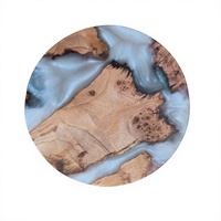 Sous-verres ronds en résine et bois en gros | Décoration de table personnalisée en gros pour hôtel, café |   Sous-verre résistant à la chaleur, cadeau européen