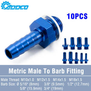ADDCO-10pcs M10x1.0 M12x1.5 M14x1.5 M18x1.5至5/16 “3/8” 1/<span class=keywords><strong>2</strong></span> “5/8” 3/4 “公制至倒钩推入软管接头适配器EPMBTM - Product Image 2