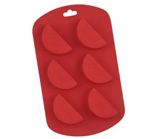 Molde de silicone para bolo em forma de melancia, ferramenta de cozimento reutilizável e resistente ao calor, livre de Bpa sustentável