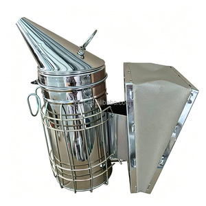 Nouveau souffleur manuel en acier inoxydable et cuir (Argent/Jaune) pour l'apiculture - Product Image 5