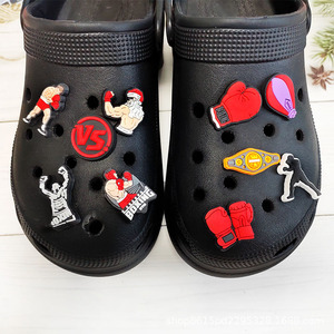 Breloques de chaussures de boxe en PVC, populaires et tendance, pour l'entraînement et le sport, avec motifs de combattants et d'académies de boxe - Product Image 3