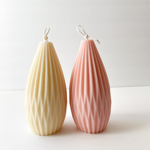 Molde de Cera Geométrico DIY con Forma de Línea Simple, Moldes de Silicona con Forma de Pera + Botella de Agua para Resina y Velas - Product Image 1