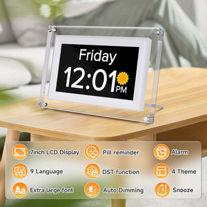 Horloge numérique de calendrier de jour d'affichage à cristaux liquides de vision électronique moderne extra large 7 pouces 5 alarmes Auto-Dimming Dementia Senior - Product Image 2