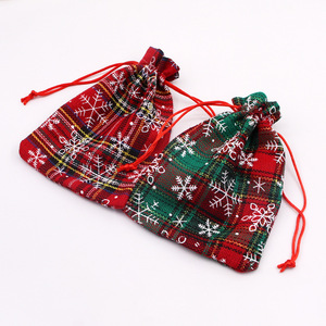 Nouveau <span class=keywords><strong>sac</strong></span> de pomme de flocon de neige de noël réveillon de noël bonbons cadeau emballage <span class=keywords><strong>sac</strong></span> cordon chignon coton <span class=keywords><strong>sac</strong></span> - Product Image 5