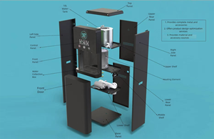 Purificateur d'eau domestique vertical à osmose inverse UF avec logo personnalisable, machine à eau potable autonome, filtre coréen triple température - Product Image 4