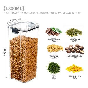 4 Hộp Đựng Đồ Ăn Nhựa PET Hiện Đại, Trong Suốt, Đa Năng, Có Nắp Đậy Silicon Kín Khí, Dùng Cho Phụ Kiện Nhà Bếp - Product Image 5