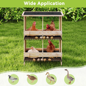 Nido de gallinas de madera de 2 niveles con bandeja extraíble para huevos, caja de puesta para aves de corral al aire libre para gallinero de patio trasero - Product Image 2