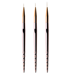 Pinceau liner pour nail art en poils de Kolinsky avec logo personnalisé, manche en plastique rose clair, emballage en tube PVC, outil de peinture de précision pour salon - Product Image 1