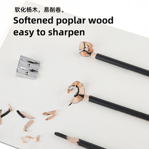 Macaron 4Mm Than Lõi + Mềm Poplar Gỗ Phác Thảo Vẽ Bút Chì 12Pcs Than Bút Chì Nghệ Thuật Chuyên Nghiệp Bút Chì Cho Trẻ Em - Product Image 5