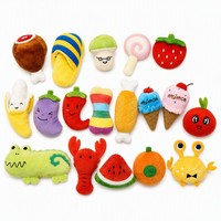 Lot de 18 jouets à mâcher pour chat en peluche, couineurs, variés en forme d'animaux, mignons, interactifs, pour chatons, pour la dentition et le jeu