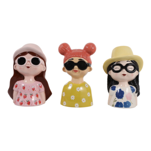 Statuette Colorate di Ragazze in Ceramica, Decorazioni Boho per Casa, Bagno, Ufficio, Mensole e Tavolini - Product Image 1