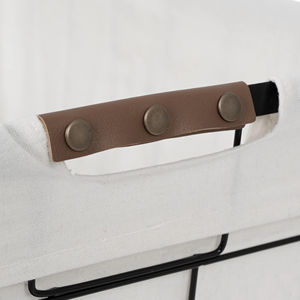 75L Adult Square Stainless Steel Wire Laundry <b>Hamper</b> with Removable Liner Natural Bathroom Standing Type - Product Image 6