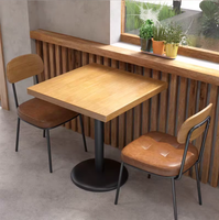 Mobilier de café personnalisé, mobilier commercial moderne de luxe en bois et cuir, ensemble de tables et de chaises pour restaurant