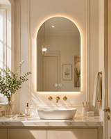 Miroir de Maquillage Intelligent Mural LED, Anti-Buée avec Interrupteur Tactile, Grossissement 3X, IP44 pour Salon et Maison