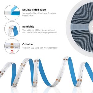 Por Mayor Wifi <span class=keywords><strong>Rgb</strong></span> 5 Metros Ws2812 2835 5050 De 110 <span class=keywords><strong>12v</strong></span> Con Control De Auto Dinámica Blanca Doble Color Neón <span class=keywords><strong>Cinta</strong></span> <span class=keywords><strong>Led</strong></span> - Product Image 2