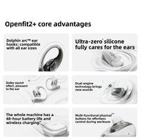 OpenFit2+T921 Écouteurs semi intra-auriculaires pour le sport 5.4 avec annulation active du bruit (ANC), étanchéité IPX5, autonomie de 20 heures
