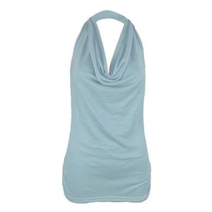 Vestido Mini Sexy de Verano para Mujer, Estilo Europeo, de Pana Sólida, con Cuello Halter y Espalda Descubierta, para Club Nocturno - Product Image 3
