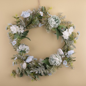 พวงดอกไม้ประดิษฐ์ CallaFloral สีขาวใบเขียว สำหรับตกแต่งงานแต่งงานและบ้าน CF01093 - Product Image 3