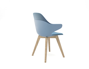 Chaise rotative en plastique, pieds en bois, pour salle à manger et café, Restaurant, moderne, haute qualité - Product Image 2