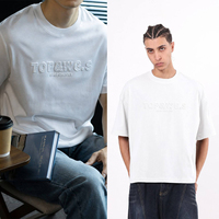 T-shirt pour homme en coton 100% lourd avec logo personnalisé en relief et broderie 3D, impression sur écran, sweat-shirt personnalisé