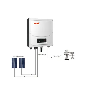 MUST Inverter on Grid Solar Inverter 3kw 4kw 5kw 6kw 7kw 8kw 10kw 15kw Pure Sine Wave on Grid Solar Inverte