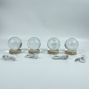 3D Art Crystal Ball Night Lamp Luminous Decoration <b>Plug</b>-In Modern Bedroom LED Night <b>Lights</b> - Product Image 6