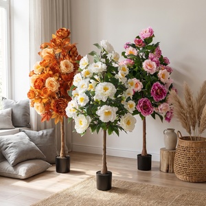 Piante Verdi Artificiali, Alberi Finti in <span class=keywords><strong>Vaso</strong></span>, Rose di Seta, Alberi Decorativi, Fiori Realistici al Tatto, Decorazioni per Interni, Casa, Natale, Matrimoni - Product Image 3