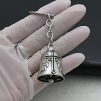 Nouvelle cloche catholique en alliage de zinc, porte-clés de protection, cloche de moto, porte-bonheur, cadeaux religieux pour motards Saint-Benoît