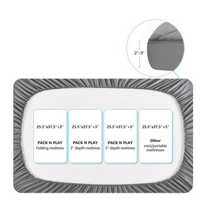 Paquete de sábanas de juego, funda de <span class=keywords><strong>cuna</strong></span> acolchada suave, <span class=keywords><strong>Protector</strong></span> de colchón, sábanas gruesas de bolsillo profundo, almohadilla de colchón esponjosa transpirable, funda de cama - Product Image 3