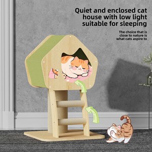 Lit pour <span class=keywords><strong>chat</strong></span> avec griffoir intégré, petit arbre à <span class=keywords><strong>chat</strong></span> pour la maison. Planche à gratter pour <span class=keywords><strong>chat</strong></span> autonome, durable et sans débris. - Product Image 1