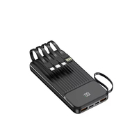 Nouvelle Arrivée 2025 – Power Bank Chargeur Rapide PD20W 20000mAh Portable pour Téléphone Portable avec Câbles Intégrés, Écran LED, Sortie USB 10W