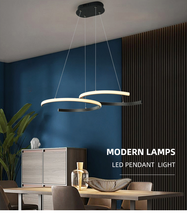 Modern Restaurant Indoor Hanging Ceiling Aluminum Led Chandelier Pendant light Fixtures