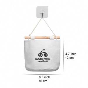 Pochette en tissu de lin multicouche Organisateur de porte Sac de rangement suspendu pour placard mural - Product Image 2