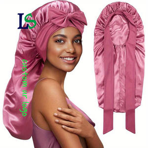 <span class=keywords><strong>Bonnet</strong></span> en satin de haute qualité, best-seller, avec long lien élastique, grande taille, pour le soin des cheveux, pour dormir, à usage domestique - Product Image 1