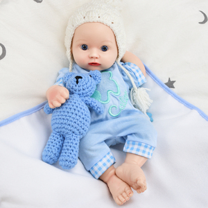 Muñeca Reborn de Silicona Platino 100% de Cuerpo Completo Suave de 13 Pulgadas, Muñeca Gordita de Moda, Juguete Modelo DIY para Niños con Sistema de Beber - Product Image 3