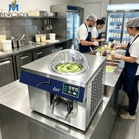 Machine à glaces italienne commerciale verticale automatique à cylindre de 6 L, monophasée, en acier inoxydable 304