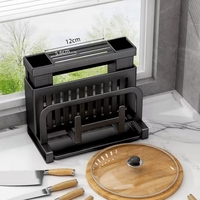 Étagère de rangement pour évier Porte-éponge multifonctionnel pour cuisine Étagère de rangement murale pour évier